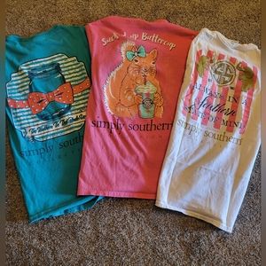 Lot of 3 simply southern t-shirts all size small